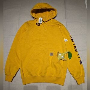 Carhartt hoodie Heathered Yellow Spellout mens S